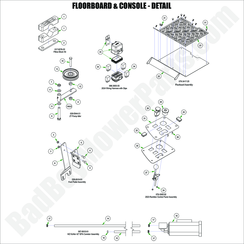 2024 MZ Rambler Floorboard & Console - Detail